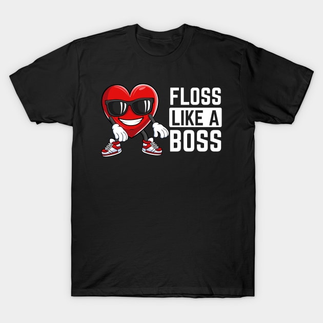 Floss Like A Boss Valentines Day Gift For Boys Kids Floss Dance T-Shirt by HCMGift